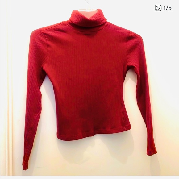Shein Cherry Cola gilmore girls ribbed turtleneck cotton size 6 - Picture 1 of 6